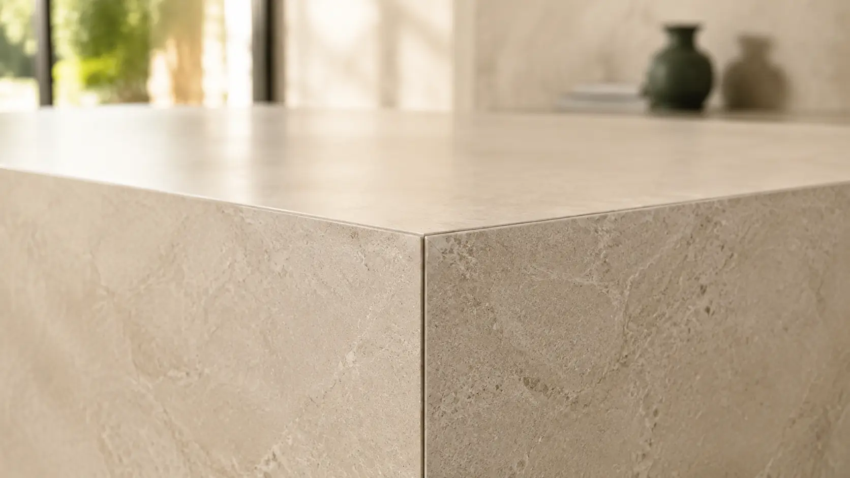 Wizualizacja precyzyjnego narożnika 45 stopni wykonanego z płyty ceramicznej